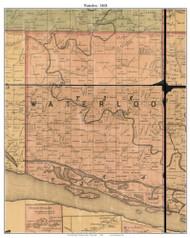 Waterloo, Wisconsin 1868 Old Town Map Custom Print - Grant Co.