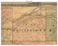 Watterstown, Wisconsin 1868 Old Town Map Custom Print - Grant Co.