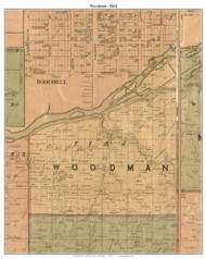 Woodman, Wisconsin 1868 Old Town Map Custom Print - Grant Co.