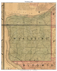 Wyalusing, Wisconsin 1868 Old Town Map Custom Print - Grant Co.