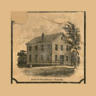 Brick Schoolhouse, Platteville, Wisconsin 1868 Old Town Map Custom Print - Grant Co.