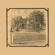 Fields Residence, Wisconsin 1868 Old Town Map Custom Print - Grant Co.