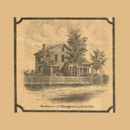 I. Hodges Esq. Residence, Platteville, Wisconsin 1868 Old Town Map Custom Print - Grant Co.