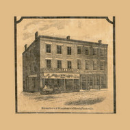 Rountre & Washburn Block, Platteville, Wisconsin 1868 Old Town Map Custom Print - Grant Co.