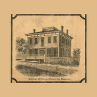 S. Moore Esq. Residence, Platteville, Wisconsin 1868 Old Town Map Custom Print - Grant Co.