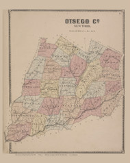 Otsego County #04, New York 1868 Old Map Reprint - Otsego Co.