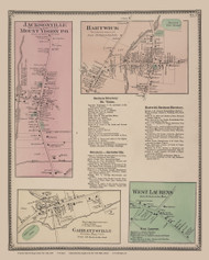 Jacksonville, Hartwick, Garrattsville #25, New York 1868 Old Map Reprint - Otsego Co.