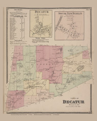 Decatur, South New Berlin #28, New York 1868 Old Map Reprint - Otsego Co.