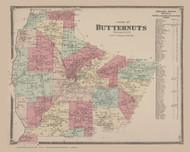 Butternuts #36, New York 1868 Old Map Reprint - Otsego Co.