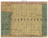 Farmington, Wisconsin 1900 Old Town Map Custom Print - Jefferson Co.