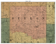 Hebron, Wisconsin 1900 Old Town Map Custom Print - Jefferson Co.