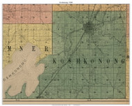 Koshkonong, Wisconsin 1900 Old Town Map Custom Print - Jefferson Co.