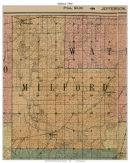 Milford, Wisconsin 1900 Old Town Map Custom Print - Jefferson Co.