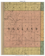 Oakland, Wisconsin 1900 Old Town Map Custom Print - Jefferson Co.