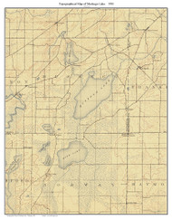 Muskego Lake 1901 - Custom USGS Old Topo Map - Wisconsin 2