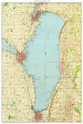 Lake Winnebago 1960 - Custom USGS Old Topo Map - Wisconsin 2