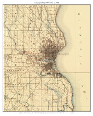 Milwaukee 1892 - Custom USGS Old Topo Map - Wisconsin 2