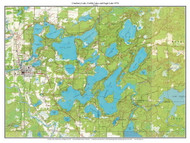 Cranberry Lake and Catfish Lake 1970 - Custom USGS Old Topo Map - Wisconsin 4