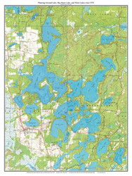 Planting Ground Lake and Big Stone Lake 1969 - Custom USGS Old Topo Map - Wisconsin 4