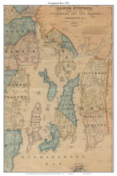 Narragandett Bay, Rhode Island 1831 - Old Town Map Custom Print - 1831 State