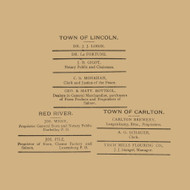 Lincoln, Red River, and Carlton Business Directories, Wisconsin 1895 Old Town Map Custom Print - Kewaunee Co.