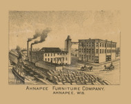Ahnapee Furnace Company, Wisconsin 1895 Old Town Map Custom Print - Kewaunee Co.