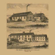 Hamachek's Machine Shop and Warehouse, Wisconsin 1895 Old Town Map Custom Print - Kewaunee Co.