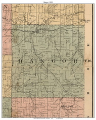 Bangor, Wisconsin 1890 Old Town Map Custom Print - La Crosse Co.