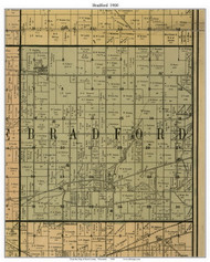 Bradford, Wisconsin 1900 Old Town Map Custom Print - Rock Co.