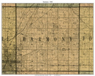 Harmony, Wisconsin 1900 Old Town Map Custom Print - Rock Co.