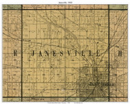 Janesville, Wisconsin 1900 Old Town Map Custom Print - Rock Co.