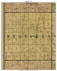 Magnolia, Wisconsin 1900 Old Town Map Custom Print - Rock Co.