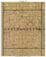 Spring Valley, Wisconsin 1900 Old Town Map Custom Print - Rock Co.