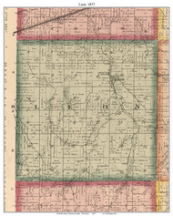 Leon, Wisconsin 1877 Old Town Map Custom Print - Monroe Co.