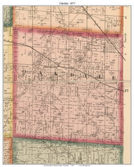 Oakdale, Wisconsin 1877 Old Town Map Custom Print - Monroe Co.