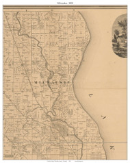 Milwaukee, Wisconsin 1858 Old Town Map Custom Print - Milwaukee Co.