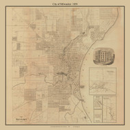 Milwaukee City Closeup View, Wisconsin 1858 Old Town Map Custom Print - Milwaukee Co.