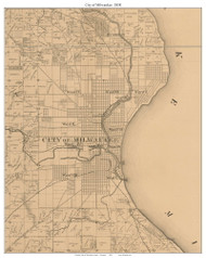 Milwaukee City, Wisconsin 1858 Old Town Map Custom Print - Milwaukee Co.