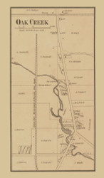 Oak Creek Village, Wisconsin 1858 Old Town Map Custom Print - Milwaukee Co.