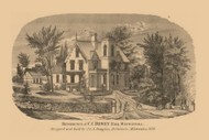 C.C. Dewey Esq. Residence, Wisconsin 1858 Old Town Map Custom Print - Milwaukee Co.
