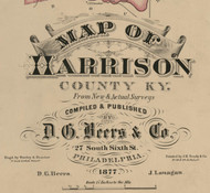 Title of Source Map - Harrison Co. - Old Town Map Custom Print - Harrison Co., Kentucky 1877
