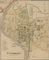 Cynthiana City (Precinct 1) - Old Town Map Custom Print - Harrison Co., Kentucky 1877