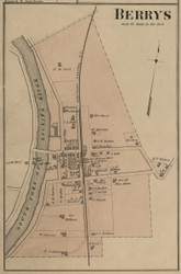 Berrys City (Precinct 4) - Old Town Map Custom Print - Harrison Co., Kentucky 1877