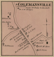 Colemansville Village (Precinct 4) - Old Town Map Custom Print - Harrison Co., Kentucky 1877