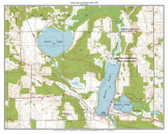 Lotus Lake and Horse Lake 1978 - Custom USGS Old Topo Map - Wisconsin 5