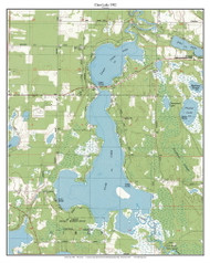 Clam Lake 1982 - Custom USGS Old Topo Map - Wisconsin 6