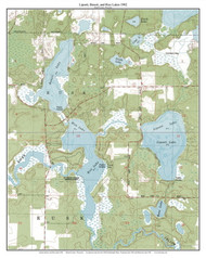 Lipsett and Benoit Lakes 1982 - Custom USGS Old Topo Map - Wisconsin 6