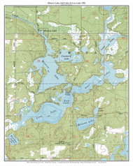 Minerva Lake and Gull Lake 1982 - Custom USGS Old Topo Map - Wisconsin 6