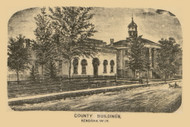 Kenosha County Buildings, Wisconsin 1873 Old Town Map Custom Print - Kenosha Co.