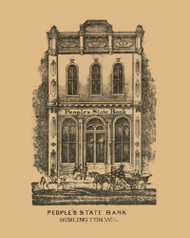Peoples State Bank, Wisconsin 1873 Old Town Map Custom Print - Racine Co.